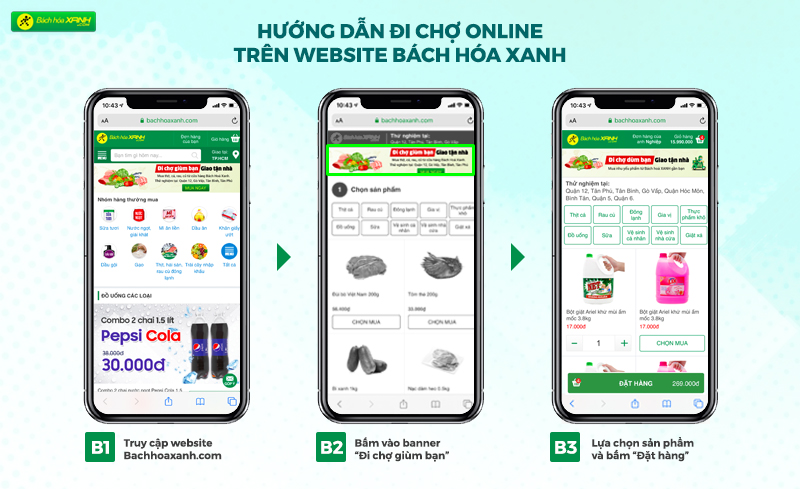Cách đi chợ online cùng bách hóa xanh